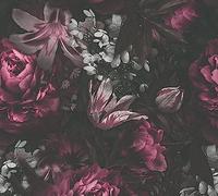 A.S. Création papier peint - tapisserie papier peint florale en violet, noir et gris - papier peint pour différentes pièces - papier peint adhésif murale en 2,50 m x 0,52 m