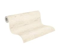 A.S. Création Papier Peint Uni Elements Papier peint intissé - 10,05m x 0,53m - Crème Gris Fabriqué en Allemagne 306682 30668-2