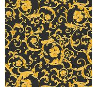 A.S. Création Papier peint Versace Papier Peint Baroque Butterfly Barocco intissé 10.05 m x 0.70 m Or Noir Jaune Made in Germany 343262 34326-2