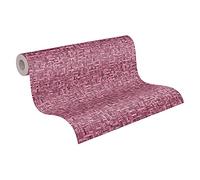 A.S. Création Papier Peints Effet Bois Jungle Chic intissé - 10,05m x 0,53m - Rosé Rouge Fabriqué en Allemagne 377065 37706-5