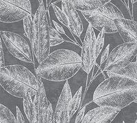 A.S. Création Papier Peints Fleuris Attractive intissé 10.05 m x 0.53 m Noir Argent Gris Fabriqué en Allemagne 378364 37836-4