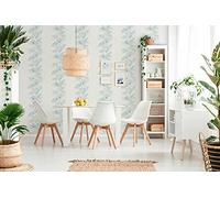 A.S. Création Papier Peints Fleuris Attractive intissé 10.05 m x 0.53 m Vert Bleu Blanc Fabriqué en Allemagne 378151 37815-1