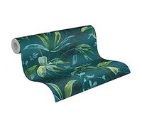 A.S. Création Papier Peints Jungle Jungle Chic intissé - 10,05m x 0,53m - Bleu Vert Fabriqué en Allemagne 377044 37704-4