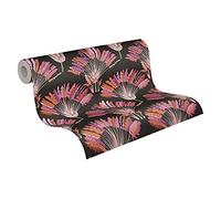 A.S. Création Papier Peints Jungle Jungle Chic intissé - 10,05m x 0,53m - Noir Orange Violet Fabriqué en Allemagne 377083 37708-3