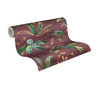 A.S. Création Papier Peints Jungle Jungle Chic intissé - 10,05m x 0,53m - Rouge Vert Jaune Fabriqué en Allemagne 377043 37704-3
