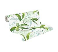 A.S. Création Papier Peints Jungle Jungle Chic intissé - 10,05m x 0,53m - Vert Blanc Fabriqué en Allemagne 377041 37704-1