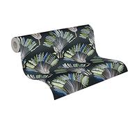 A.S. Création Papier Peints Jungle Jungle Chic intissé - 10,05m x 0,53m - Vert Noir Bleu Fabriqué en Allemagne 377085 37708-5