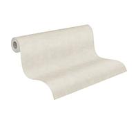 A.S. Création Papier Peints Uni Cuba intissé - 10,05m x 0,53m - Beige Crème Fabriqué en Allemagne 380242 38024-2