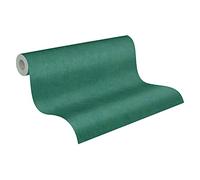 A.S. Création Papier Peints Uni Cuba intissé - 10,05m x 0,53m - Bleu Vert Fabriqué en Allemagne 380249 38024-9