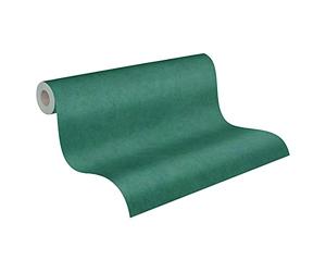 A.S. Création Papier Peints Uni Cuba intissé - 10,05m x 0,53m - Bleu Vert Fabriqué en Allemagne 380249 38024-9