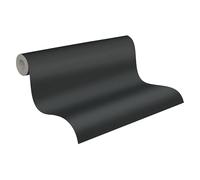 A.S. Création Papier Peints Uni Cuba intissé - 10,05m x 0,53m - Noir Fabriqué en Allemagne 371781 37178-1