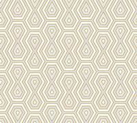 A.S. Création Papier Peints Vintage Jungle Chic intissé - 10,05m x 0,53m - Or Blanc Gris Fabriqué en Allemagne 377071 37707-1