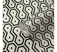 A.S. Création Papier Peints Vintage Jungle Chic intissé - 10,05m x 0,53m - Or Noir Blanc Fabriqué en Allemagne 377075 37707-5