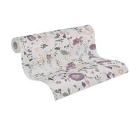 A.S. Création PintWalls II papier peint intissé à motif floral style campagnard 0,53 x 10,05 m - vert, violet, beige - papier peint à motif feuillage Made in Germany - 397462