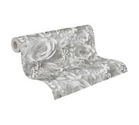 A.S. Création papier peint intissé à motif de fleurs en blanc, gris - papier peint floral 10,05 x 0,53 m Made in Germany - 387181