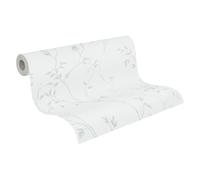 A.S. Création Pure Elegance papier peint intissé à motif floral 0,53 x 10,05 m - blanc, gris - papier peint à motif floral Made in Germany - 397673