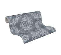 A.S. Création Pure Elegance papier peint intissé avec ornements 0,53 x 10,05 m - anthracite, gris - papier peint baroque Made in Germany - 397657