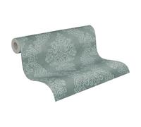 A.S. Création Pure Elegance papier peint intissé avec ornements 0,53 x 10,05 m - vert, vert foncé - papier peint baroque Made in Germany - 397651