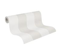 A.S. Création Pure Elegance Vliestapete mit Blockstreifen 10,05 m x 0,53 m - Creme, Beige - Streifentapete Made in Germany - 397966