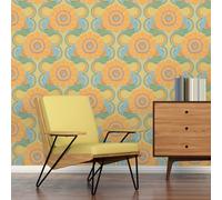 A.S. Création Retro Chic 395301 Papier peint intissé Motif floral Bleu Jaune Vert Orange Marron 8,50 x 0,53 m Fabriqué en Allemagne