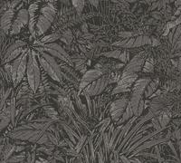 A.S. Création Papier peint intissé Smart Surfaces – feuilles de palmier noir/gris 10,05×0,53 m