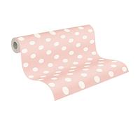 A.S. Création tapisserie papier peint - papier peint enfant à pois en rose et blanc pour la chambre d'enfant - papier peint en 10,05 m x 0,53 m