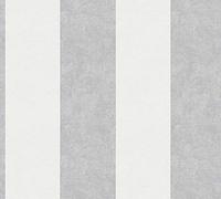 A.S. Création Papier peint intissé - Tapisserie papier peint à rayures en gris, crème et blanc - Papier peint pour différentes pièces - Papier peint mural de 10,05 m x 0,53 m