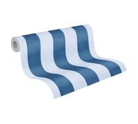 A.S. Création papier peint intissé à motif à rayures en bleu - papier peint décoratif 10,05 x 0,53 m Made in Germany - 770785