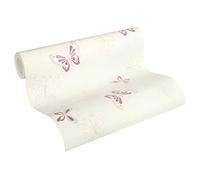 A.S. Création Papier peint intissé avec paillettes Happy Spring - Motif papillons - 10,05 m x 0,53 m - Beige métallisé - Fabriqué en Allemagne - 347651 34765-1