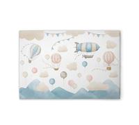 A.S. Création Toile murale motif montgolfières avec nuages - Décoration murale en beige, bleu - 120 x 80 cm - DD129389