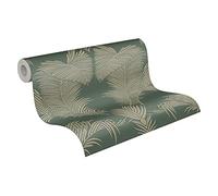 A.S. Création Trendwall 379595 37959-5 Papier peint non tissé Motif floral Vert métallisé Fabriqué en Allemagne 10,05 x 0,53 m