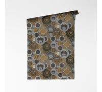 A.S. Création VERSACE VI Art De La Table Papier Peint Intissé - Motifs Tableau Baroque - Décor Porcelaine avec Tête Méduse - Surface Vinyle Baroque - Design - 10,05 m x 0,70 m - Noir/Or - 791364