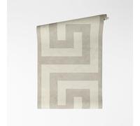 A.S. Création VERSACE VI Greek Papier peint intissé - Méandre Géométrie Méduse Doré & Neutres Surface Vinyle Géométrique Papier Peint Graphique 10,05 m x 0,70 m Gris/métallisé 791745