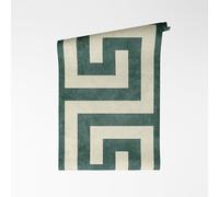 A.S. Création VERSACE VI Greek Papier peint intissé - Méandre Géométrie Méduse Or & Neutres Surface Vinyle Géométrique Papier Peint Graphique 10,05 m x 0,70 m Vert/Gris 791743