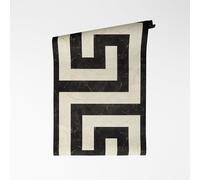 A.S. Création VERSACE VI Greek Papier peint intissé - Méandre Géométrie Méduse Or & Neutres Surface Vinyle Géométrique Papier peint Graphique 10,05 m x 0,70 m Noir/Blanc 791741