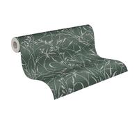 A.S. Création Vibes & Styles Fée Wild Free Papier peint intissé - Papier peint intissé motif fleurs sauvages avec fleurs sauvages, mat brillant, 10,05 m x 0,53 m, vert/gris - 790045