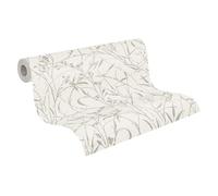 A.S. Création Vibes & Styles Fée Wild Free Papier peint intissé - Papier peint intissé motif fleurs sauvages avec fleurs sauvages, mat brillant, 10,05 m x 0,53 m, crème/vert 790044