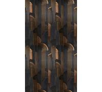 A.S. Création Vibes & Styles Papier peint intissé - Atmosphère chaleureuse avec botanique, géométrie et aspect 3D, vinyle, aspect 3D, géométrique, 1,59 x 2,80 m, noir/marron - 792162