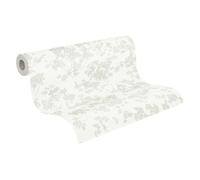 A.S. Création papier peint intissé à motif floral en blanc, vert, gris - papier peint décoratif 10,05 x 0,53 m Made in Germany - 395482