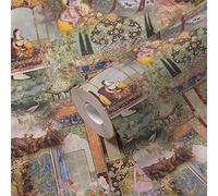 A.S. Création WTD 381741 Papier peint intissé style oriental lisse Vert orange 10,05 x 0,53 m