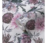 A.S. Création WTD 381752 Papier peint non tissé Motif fleurs Blanc/violet 10,05 x 0,53 m
