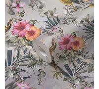 A.S. Création WTD 381782 Papier peint non tissé Motif oiseaux Gris/rose 10,05 x 0,53 m Fabriqué en Allemagne
