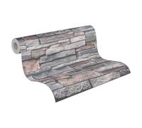 A.S. Création WTD 388132 Papier peint intissé Motif pierre Gris crème - 10,05m x 0,53m - Fabriqué en Allemagne