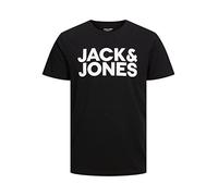 A/S T-Shirt JJECORP pour Homme avec Logo SS O-Neck Noos - Noir/Fit : Slim/Large Print/Blanc, XL, Noir/Coupe : Slim/Large imprimé/Blanc, XL