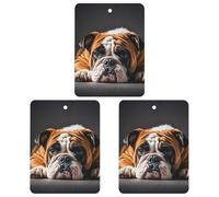 A Sad Bulldog Lot de 3 désodorisants carrés à suspendre pour voiture, maison, bureau, style blanc