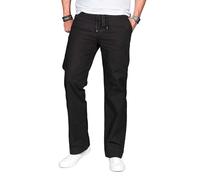 A. Salvarini W29-W40 L30-L34 AS-034 Pantalon d'été pour homme - Noir - 34 W/32 L