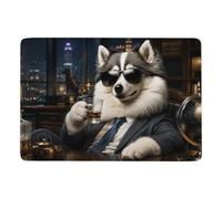 A Secret Agent Husky Tapis Imprimé 150 X 100 Cm, Doux Pour Salon En Automne | Tapis de salon avec entretien facile à la main; convient aux petits espaces; pour chambre et salon