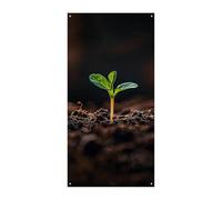 A Seedling Sprouts Couverture de porte Printemps été à suspendre Drapeau Panneau de porche Extérieur Vacances Cour Décor pour porte d'entrée et porche