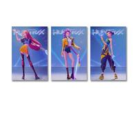 A Set Of 3 KPop Demon Poster Hunters Movie Animated Musical Film Cover Affiche Décoration Peinture Toile Mur Art Salon Affiche Chambre Peinture Anniversaire Vacances Cadeau 12x18inch(30x45cm)-3pcs