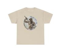 A Shirt Shop V0009 Honor - T-shirt unisexe en coton épais avec motif guerrier mythique | Tenue décontractée, art unique, sable, 3XL